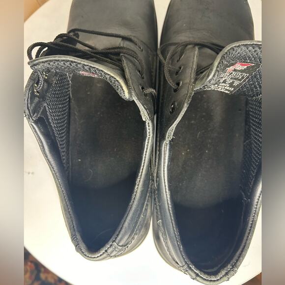 Red Wing King Toe black leather steel toed Oxford oil resistant work shoes.  13D main image 7